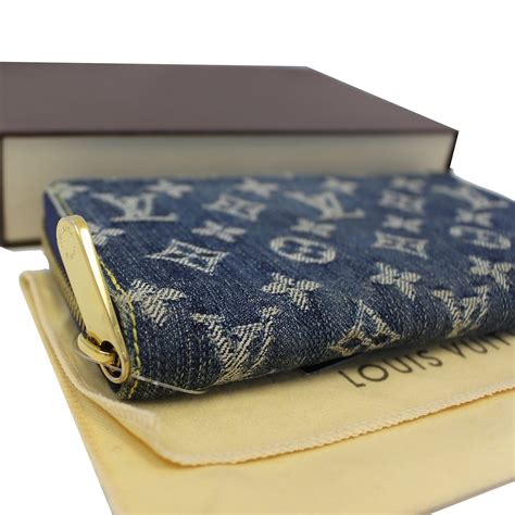 louis vuitton blue denim wallet|louis vuitton zippy monogram wallet.